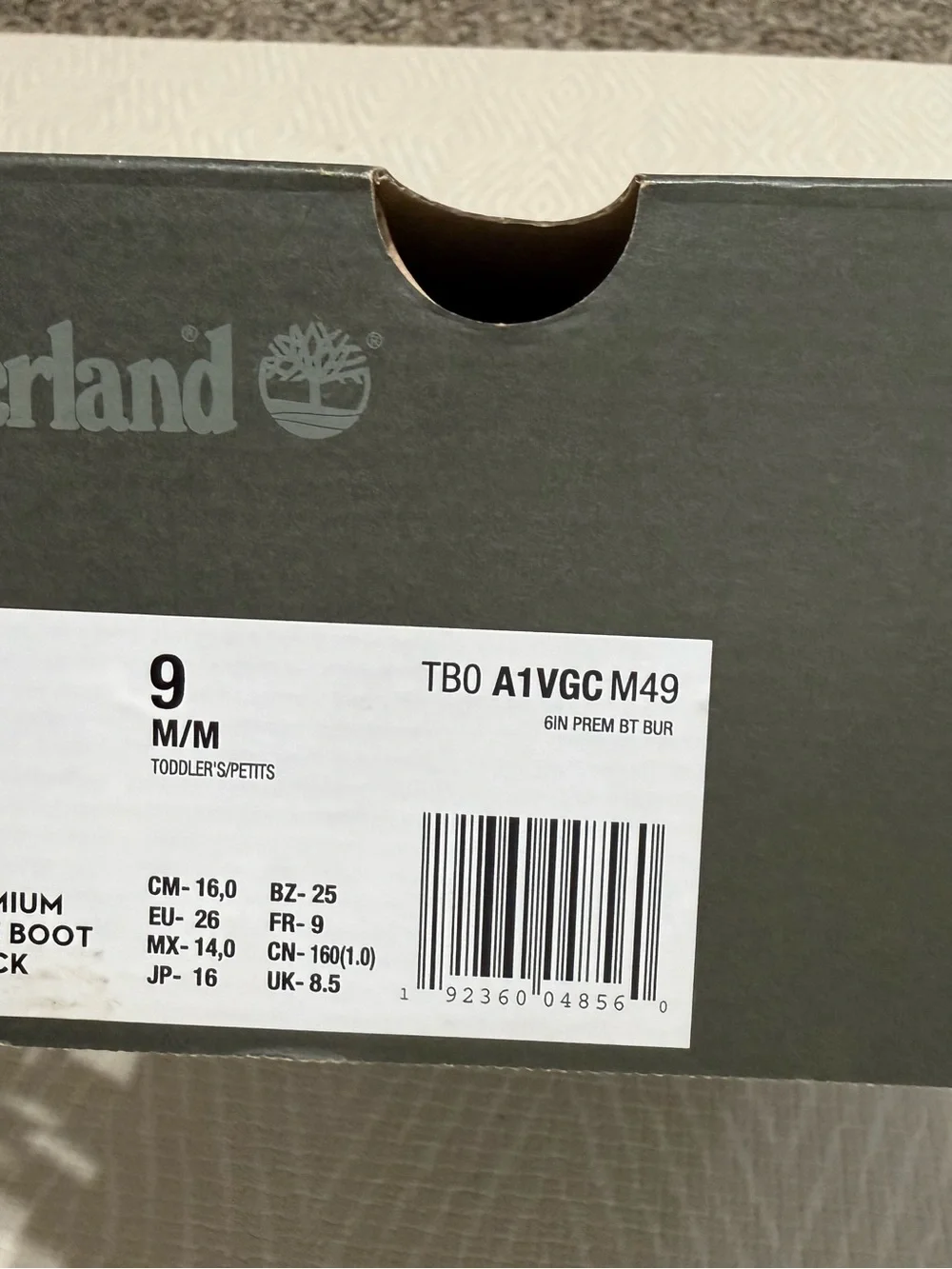 Toddler Timberland Premium 6in Waterproof Boot Burgundy